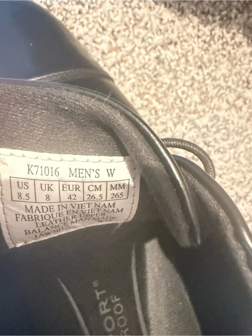 Rockport Men’s Black Leather Waterproof Oxford Dress Shoes Size 8.5 – Worn Once